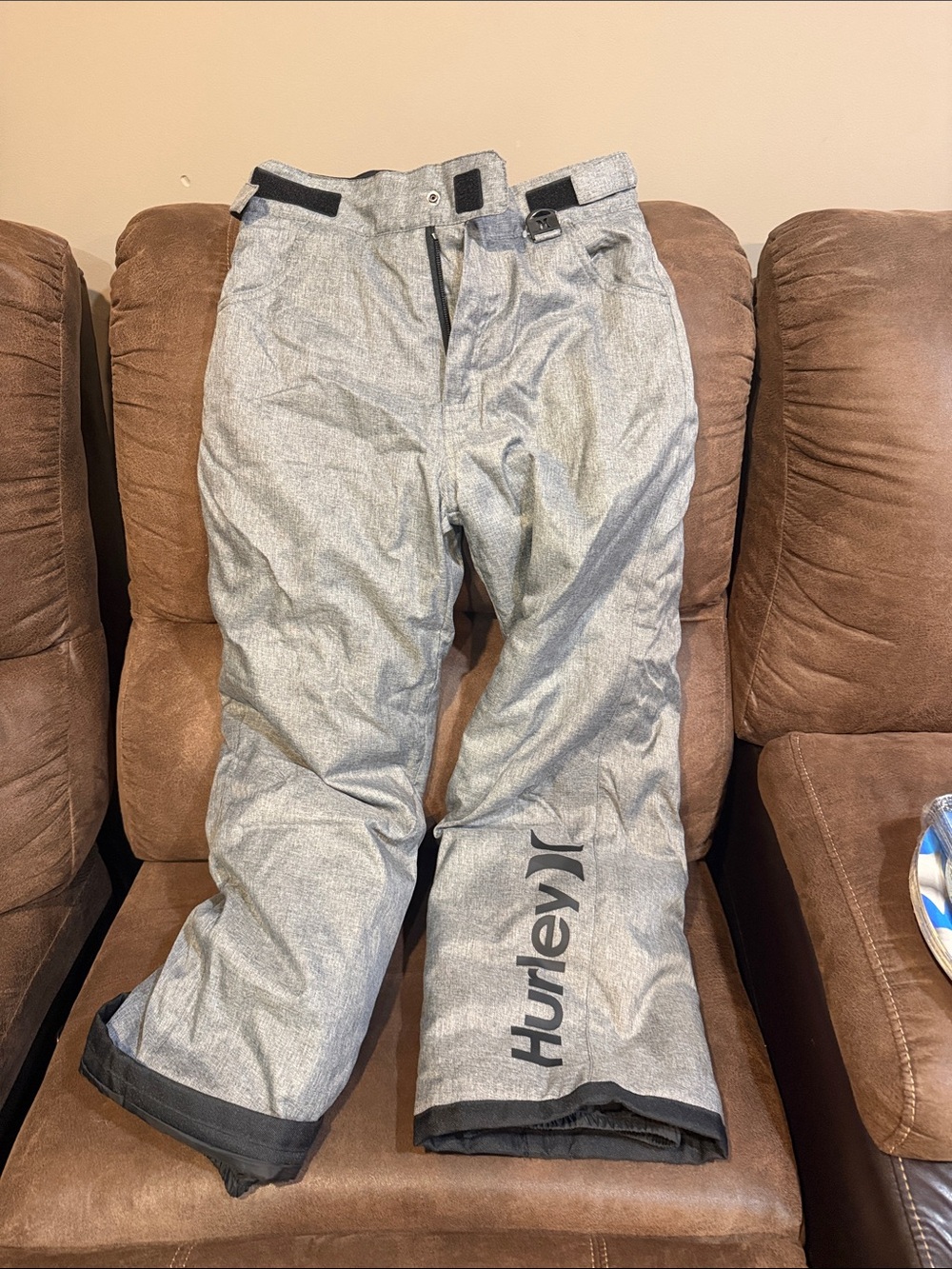 Hurley Gray & Black Kids Snow Pants with Logo